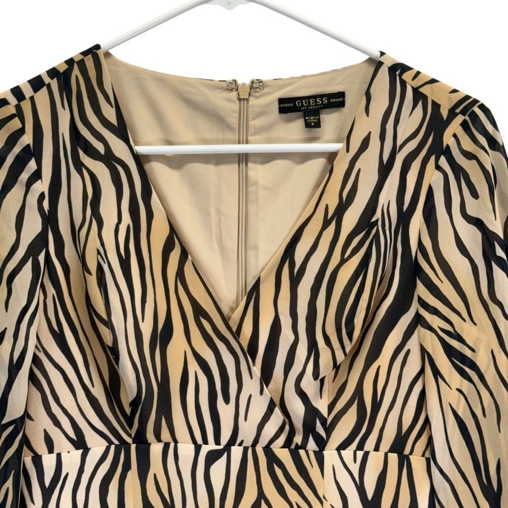 Guess Black and Tan Animal Print Romper. Size 0 - Picture 3 of 12